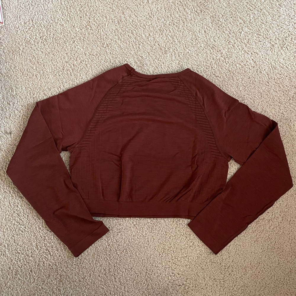 Alphalete Women's Amplify Long Sleeve Crop Top - Copper NWT - Picture 5 of 7